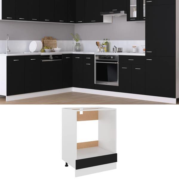 Grote foto vidaxl armoire four noir 60x46x81 5 cm agglom r huis en inrichting keukens