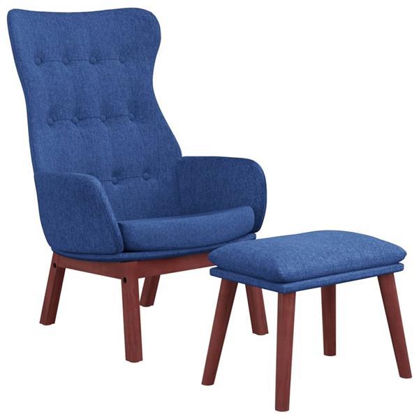 Grote foto vidaxl relaxstoel met voetenbank stof blauw huis en inrichting stoelen