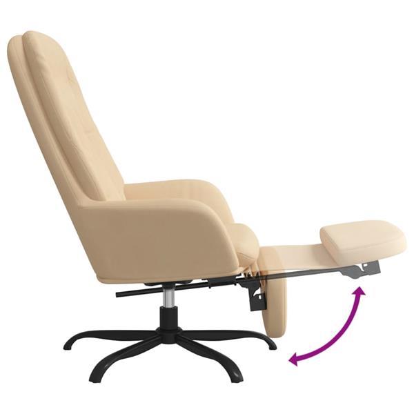 Grote foto vidaxl relaxstoel met voetensteun fluweel cr mewit huis en inrichting stoelen