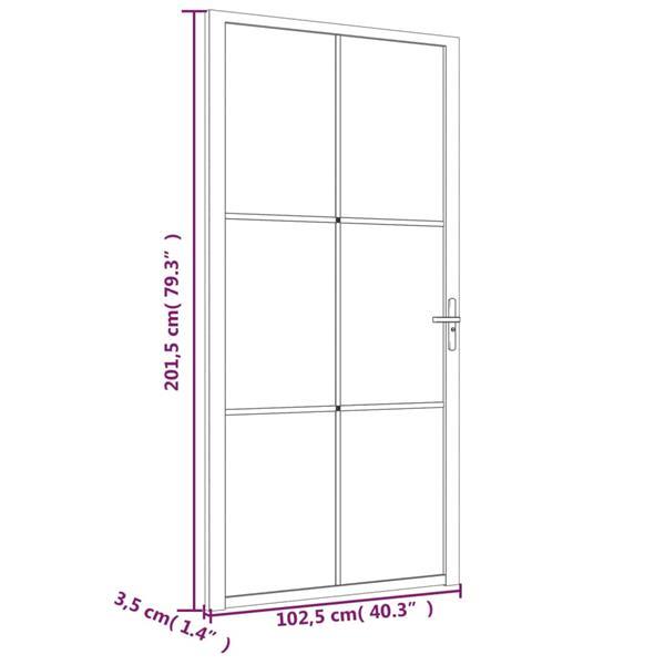 Grote foto vidaxl binnendeur 102 5x201 5 cm esg glas en aluminium wit doe het zelf en verbouw deuren en horren