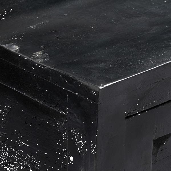 Grote foto vidaxl dressoir 147x40x80 cm massief mangohout zwart huis en inrichting overige