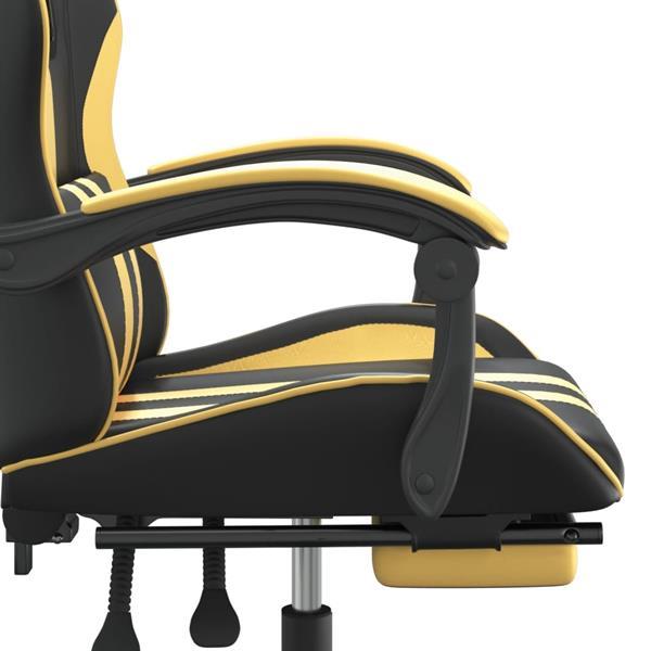 Grote foto vidaxl chaise de jeu pivotante et repose pied noir et dor s huis en inrichting stoelen