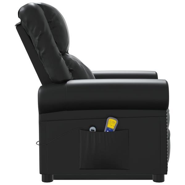 Grote foto vidaxl fauteuil de massage noir brillant similicuir huis en inrichting stoelen