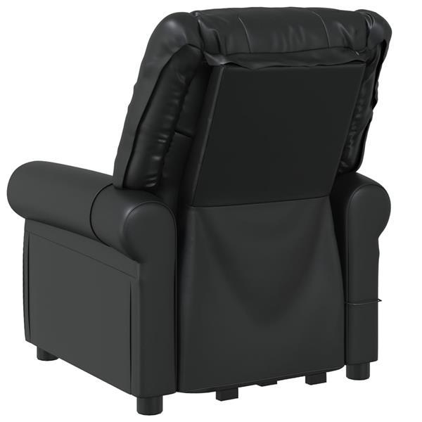 Grote foto vidaxl fauteuil de massage noir brillant similicuir huis en inrichting stoelen