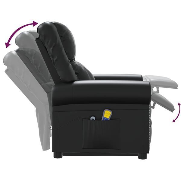 Grote foto vidaxl fauteuil de massage noir brillant similicuir huis en inrichting stoelen