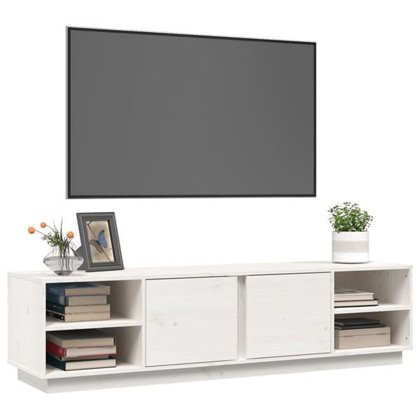 Grote foto vidaxl tv meubel 156x40x40 cm massief grenenhout wit huis en inrichting overige
