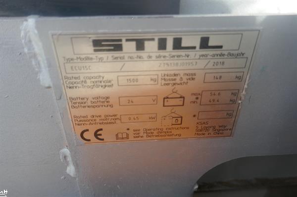 Grote foto vs 21080 bj2018 elektrische palletwagen still ecu15 10 op voorraad doe het zelf en verbouw hefwerktuigen