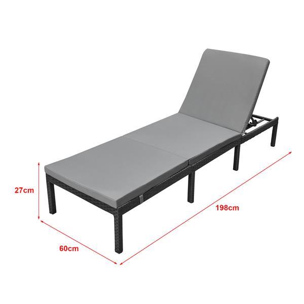 Grote foto ligbed cartes 198x60x27 cm donkergrijs en zwart caravans en kamperen caravan accessoires
