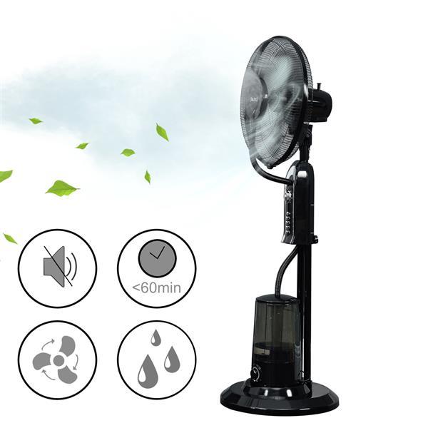 Grote foto mist staande ventilator 75 w 3 2 liter 125x40x40 cm zwart witgoed en apparatuur ventilatoren en airco