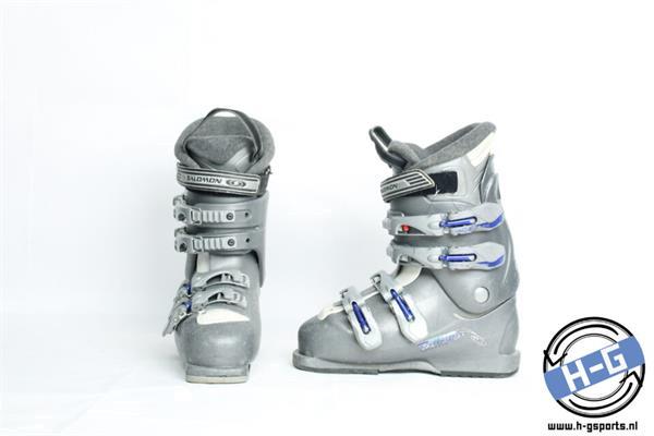 Grote foto hergebruikte tweedehands skischoenen salomon performa grey blue 24.5mp 38.5eu sport en fitness ski n en langlaufen