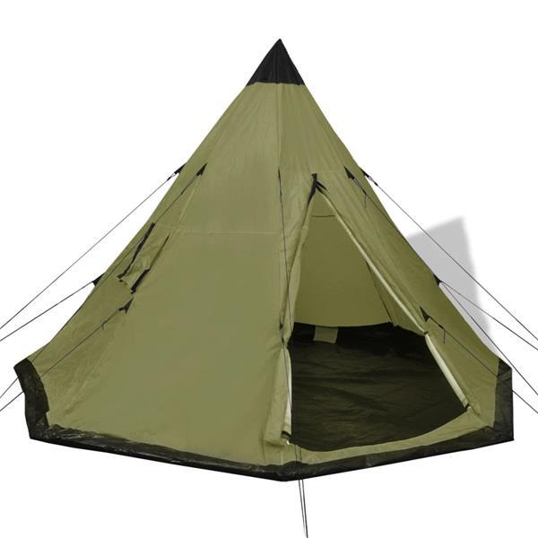 Grote foto vidaxl tente pour 4 personnes vert caravans en kamperen tenten