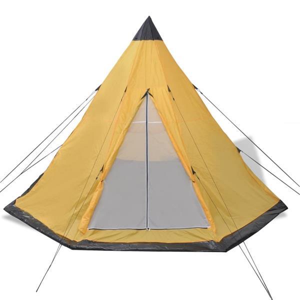 Grote foto vidaxl tente pour 4 personnes jaune caravans en kamperen tenten