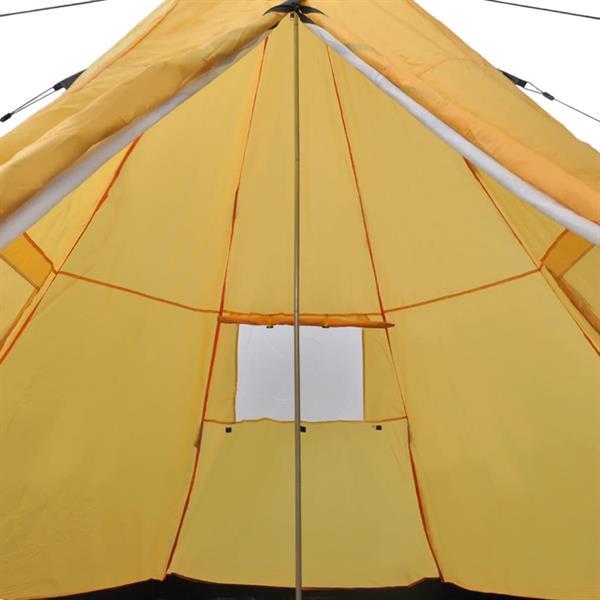 Grote foto vidaxl tente pour 4 personnes jaune caravans en kamperen tenten
