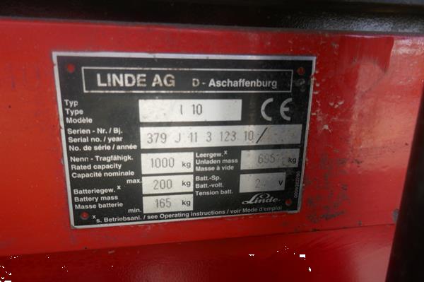 Grote foto vs 21092 elektrische stapelaar linde l10 freelift 2924mm doe het zelf en verbouw hefwerktuigen