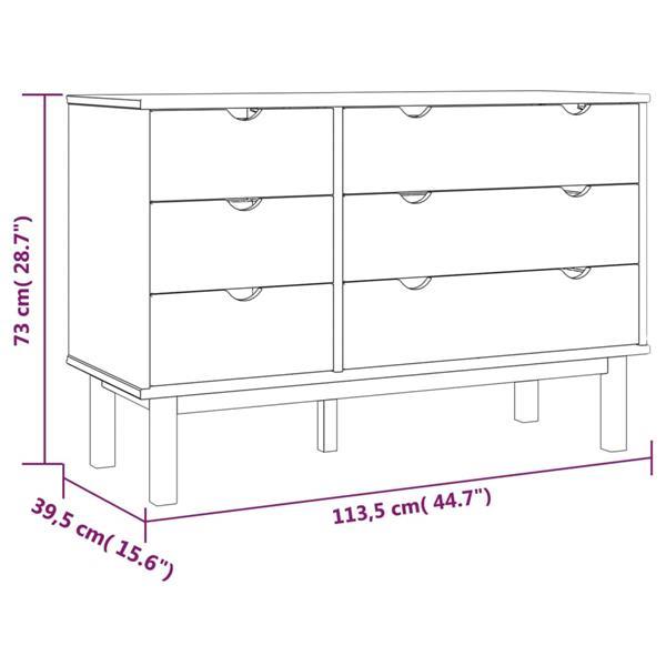 Grote foto vidaxl commode otta marron et gris 113 5x39 5x73 cm bois de kinderen en baby complete kinderkamers