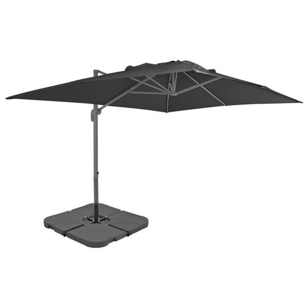 Grote foto vidaxl parasol avec base portable anthracite tuin en terras overige tuin en terras