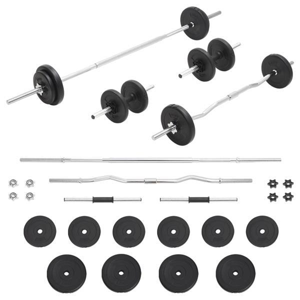 Grote foto vidaxl ensemble d halt res et de barres 30 kg sport en fitness fitness