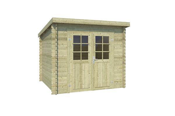 Grote foto blokhut indi 230x175 cm groen ge mpregneerd tuin en terras tuinhuisjes en blokhutten