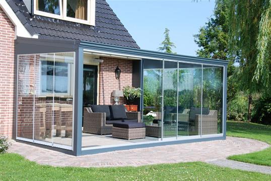 Grote foto glastuinkamer met glasdak 600x300cm op 3 staanders tuin en terras tuinhuisjes en blokhutten
