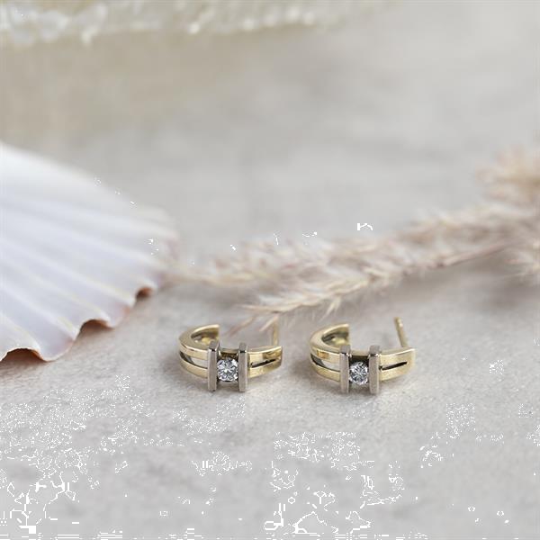 Grote foto gouden oorstekers met diamant 14 krt nieuw 895 sieraden tassen en uiterlijk oorbellen