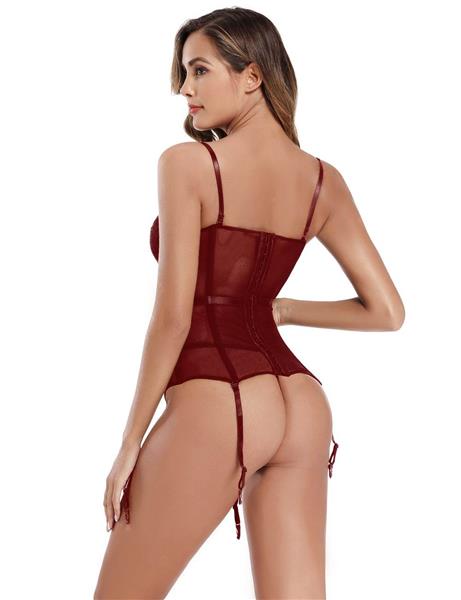 Grote foto rode luxe satijnen korsetten as n 03 kleding dames ondergoed en lingerie