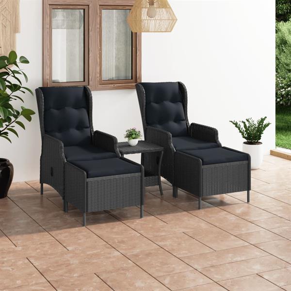 Grote foto vidaxl salon de jardin 3 pcs avec coussins r sine tress e gr tuin en terras tuinmeubelen