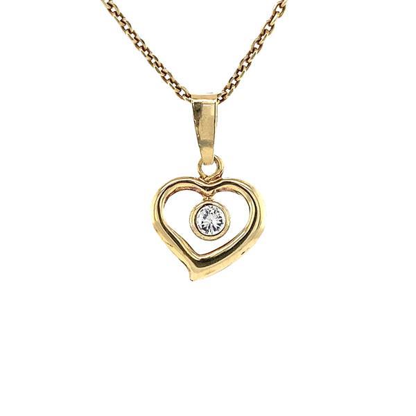 Grote foto gouden hanger hart met zirkonia 14 krt 105 sieraden tassen en uiterlijk bedels en hangers