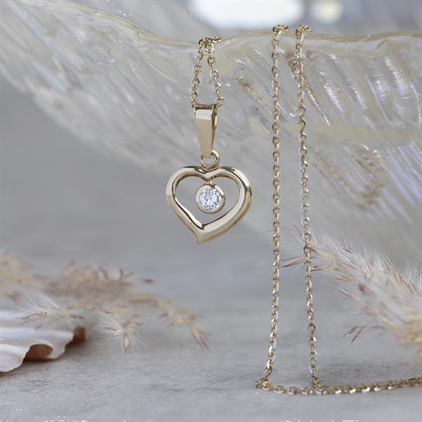 Grote foto gouden hanger hart met zirkonia 14 krt 105 sieraden tassen en uiterlijk bedels en hangers