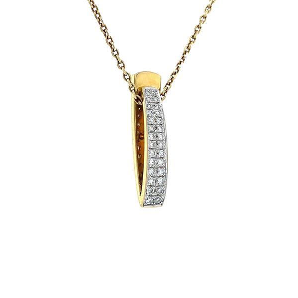 Grote foto bicolour gouden hanger met diamant 18 krt 497.5 sieraden tassen en uiterlijk bedels en hangers