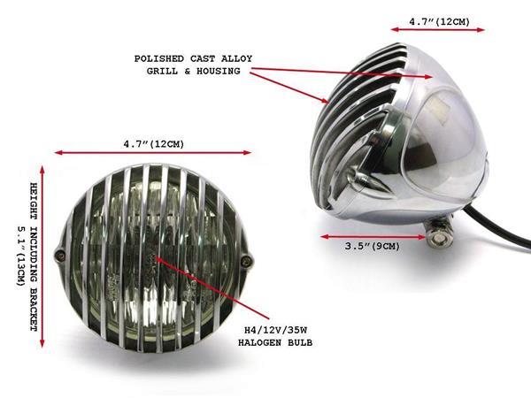 Grote foto 4.5 prison koplamp bottom mount polished motoren overige accessoires