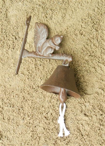 Grote foto gietijzeren deurbel met eekhoorn huis en inrichting woningdecoratie