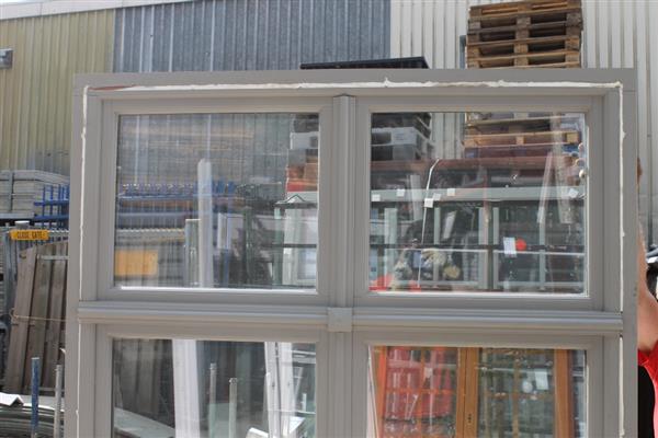 Grote foto hardhout raamkozijn met openslaande ramen 138 217 doe het zelf en verbouw kozijnen en schuifpuien