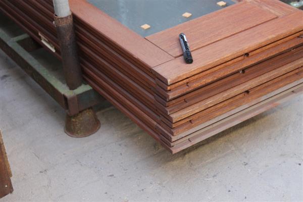 Grote foto hardhouten raamkozijnen met sierglas 48x218 doe het zelf en verbouw kozijnen en schuifpuien