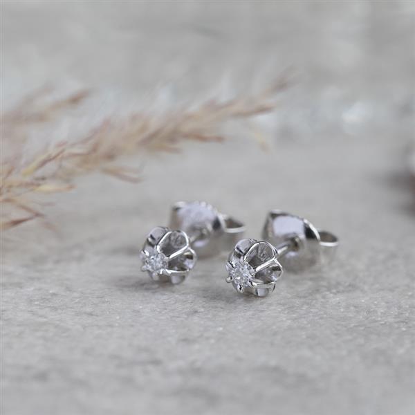 Grote foto witgouden solitair oorstekers met diamant 14 krt 239.5 sieraden tassen en uiterlijk oorbellen