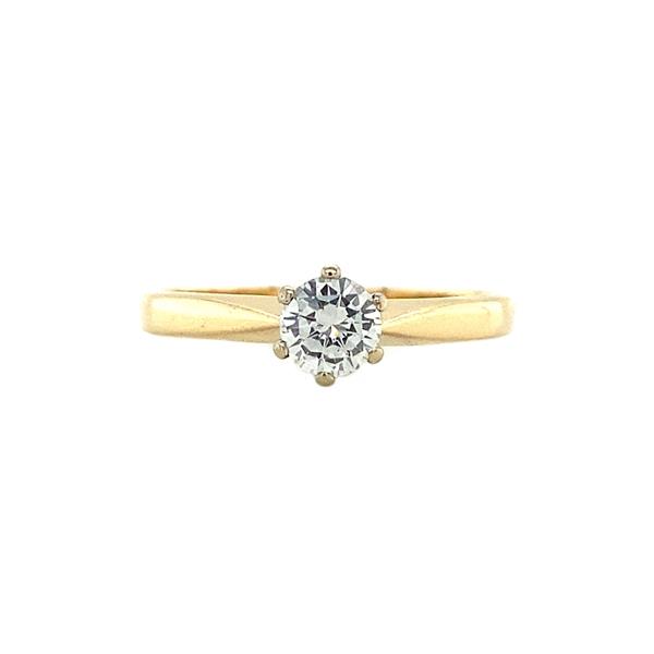 Grote foto bicolour gouden solitair ring met diamant 14 krt 997.5 sieraden tassen en uiterlijk ringen voor haar