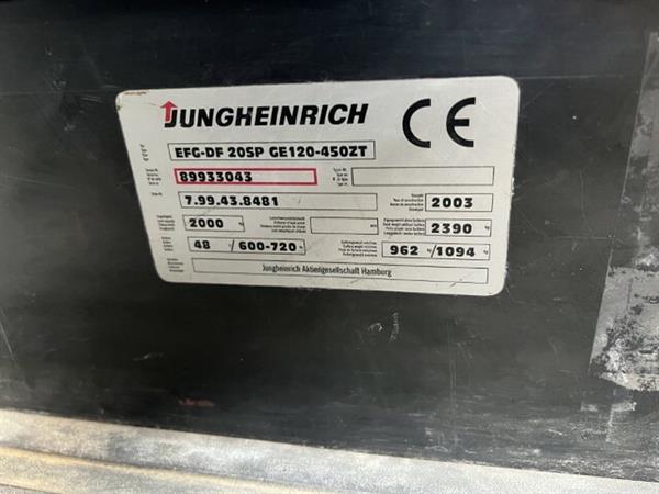 Grote foto 2003 jungheinrich efgdf20 elektrische heftruck 2000kg 2021 batterij 330cm agrarisch heftrucks