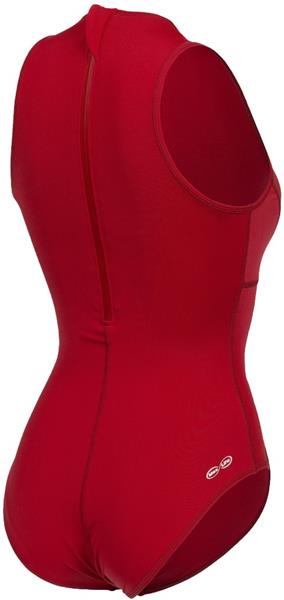 Grote foto arena waterpolobadpak team solid red white 3xl d44 fr46 kleding dames badmode en zwemkleding