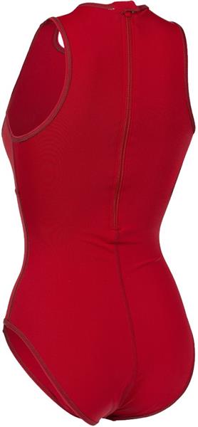 Grote foto arena waterpolobadpak team solid red white 3xl d44 fr46 kleding dames badmode en zwemkleding