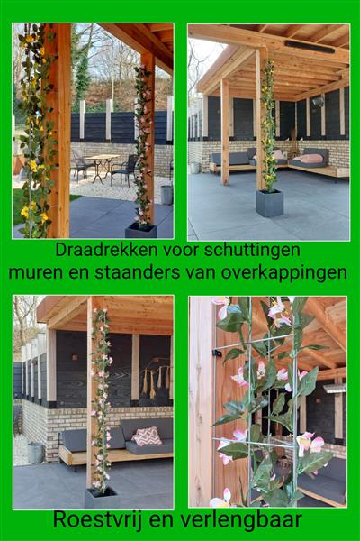 Grote foto plantenrekken tegen schuttingen muren en palen tuin en terras hekken en schuttingen