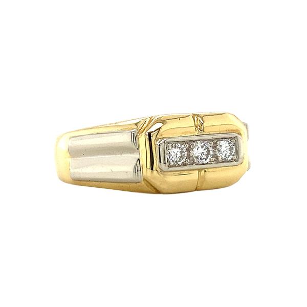 Grote foto bicolour gouden heren ring met diamant 18 krt 1175 sieraden tassen en uiterlijk ringen voor haar