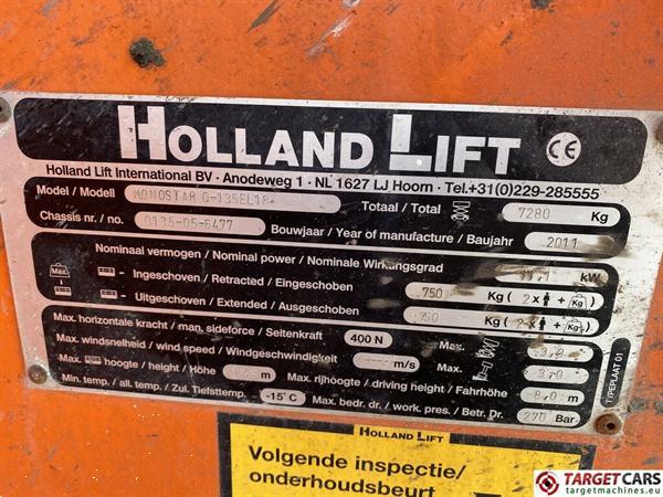 Grote foto holland lift monostar q 135el18 electric scissor work lift 1550cm doe het zelf en verbouw hoogwerkers
