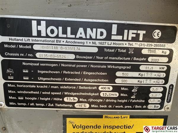 Grote foto holland lift monostar q 135el24 electric scissor work lift 1550cm doe het zelf en verbouw hoogwerkers