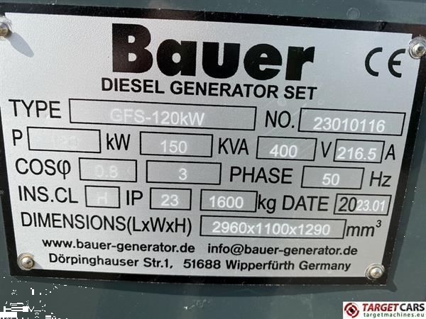 Grote foto bauer gfs 120kw ats 150kva diesel generator 400 230v new unused doe het zelf en verbouw aggregaten