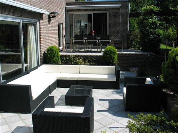 Grote foto arbrini loungeset zwart allweather kussens nu1195 tuin en terras tuinmeubelen