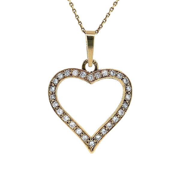Grote foto gouden hanger hart met diamant 14 krt 1247.5 sieraden tassen en uiterlijk bedels en hangers