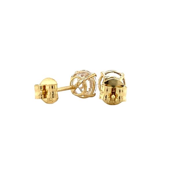 Grote foto gouden solitair oorstekers met zirkonia 14 krt 97.5 sieraden tassen en uiterlijk oorbellen