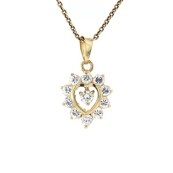 Grote foto gouden hanger hart met zirkonia 14 krt 142.5 sieraden tassen en uiterlijk bedels en hangers