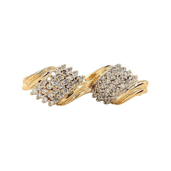 Grote foto bicolour gouden oorstekers met diamant 14 krt 1097.5 sieraden tassen en uiterlijk oorbellen