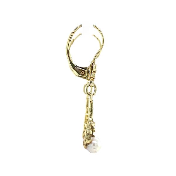 Grote foto gouden oorhangers met parel 14 krt 205 sieraden tassen en uiterlijk oorbellen