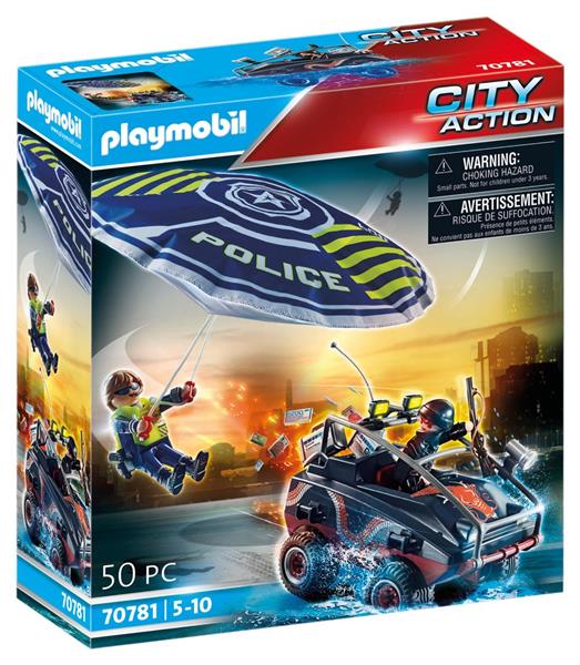 Grote foto playmobil city action 70781 politieparachute achtervolging kinderen en baby duplo en lego